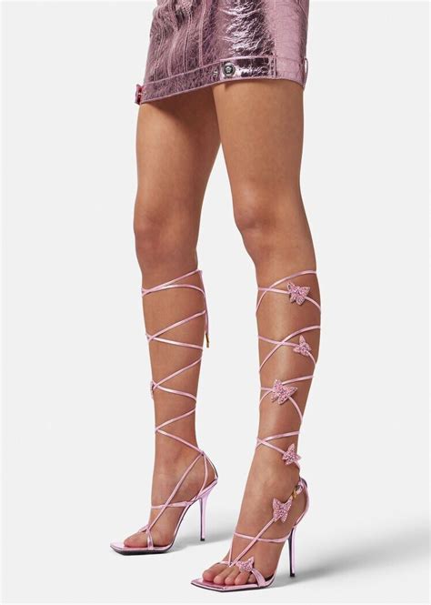 versace butterfly heels pink